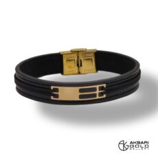 دستبند مدل چرم مردانه Akbarigold code 20910.1