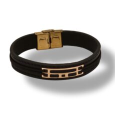 دستبند مدل چرم مردانه Akbarigold code 20917.1