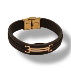 دستبند مدل چرم مردانه Akbarigold code 20918.1