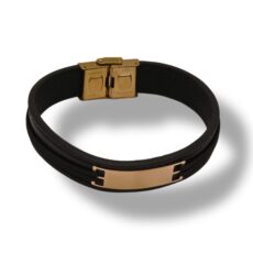 دستبند مدل چرم مردانه Akbarigold code 20919.1