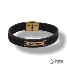 دستبند مدل چرم مردانه Akbarigold code 20922.1