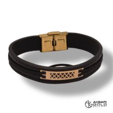 دستبند مدل چرم مردانه Akbarigold code 20923.1