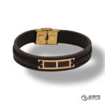 دستبند مدل چرم مردانه Akbarigold code 20927.1
