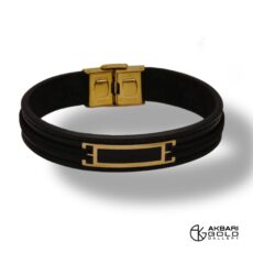 دستبند مدل چرم مردانه Akbarigold code 20928.1