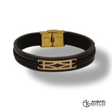 دستبند مدل چرم مردانه Akbarigold code 20929.1