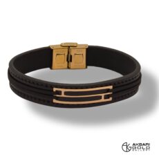 دستبند مدل چرم مردانه Akbarigold code 20930.1