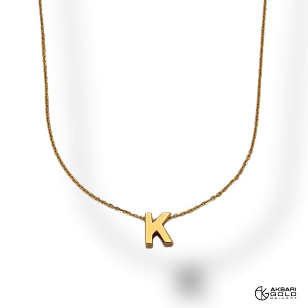 گردنبند مدل حرف K Akbarigold code 16465.1